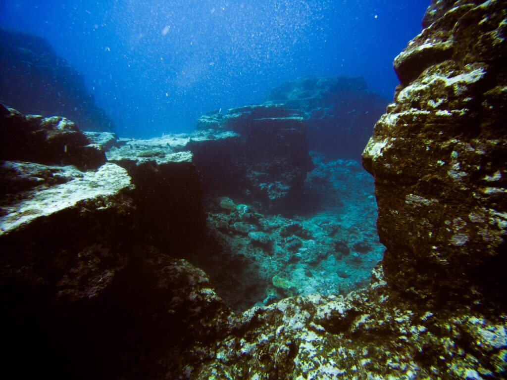 Underwater Scuba Diving Photography Cliffs Mauritius